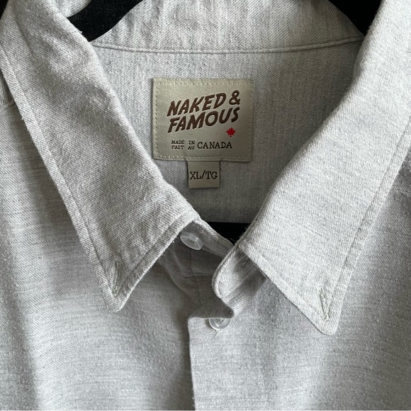 Naked & Famous Collared Shirt (XL) Gray - Picture 4 of 9